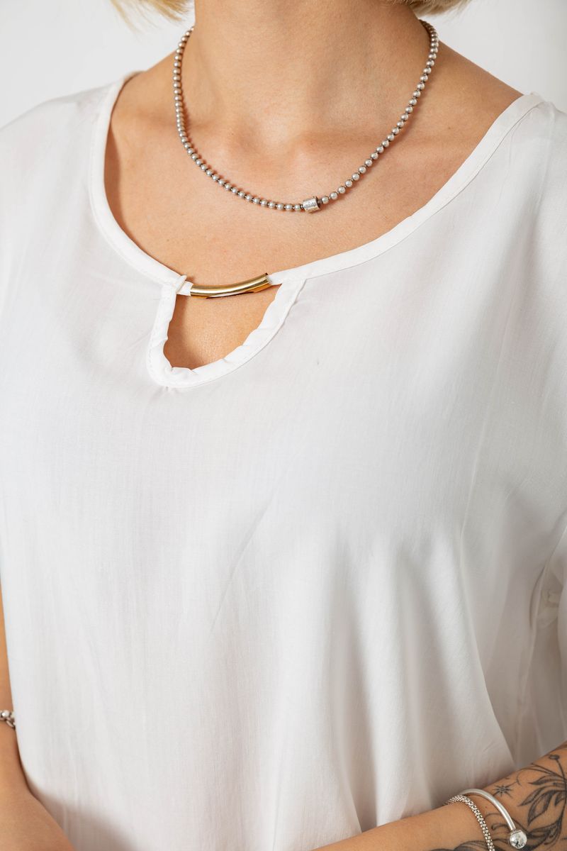 Блуза, колір молочний, 244RM208 - Зображення 5