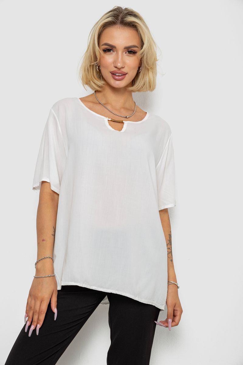 Блуза, колір молочний, 244RM208