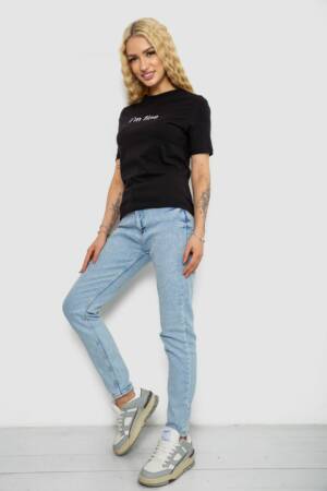 Футболка жіноча з принтом, колір чорний, 241R1833