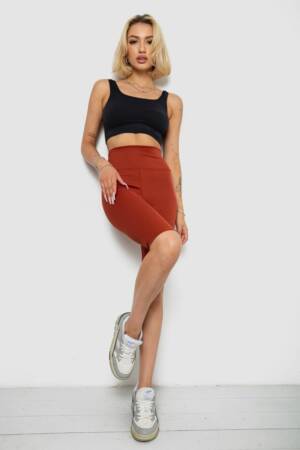 Велотреки жіночі в рубчик, колір теракотовий, 238R355