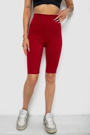 Велотреки жіночі в рубчик, колір бордовий, 238R355