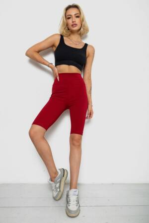 Велотреки жіночі в рубчик, колір бордовий, 238R355