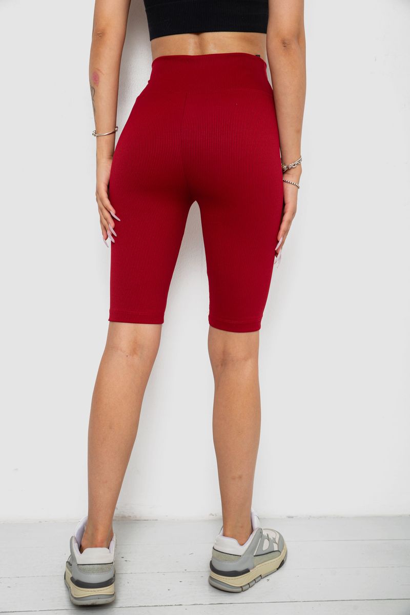 Велотреки жіночі в рубчик, колір бордовий, 238R355 - Зображення 4