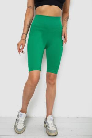 Велотреки жіночі в рубчик, колір зелений, 238R355