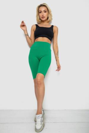 Велотреки жіночі в рубчик, колір зелений, 238R355