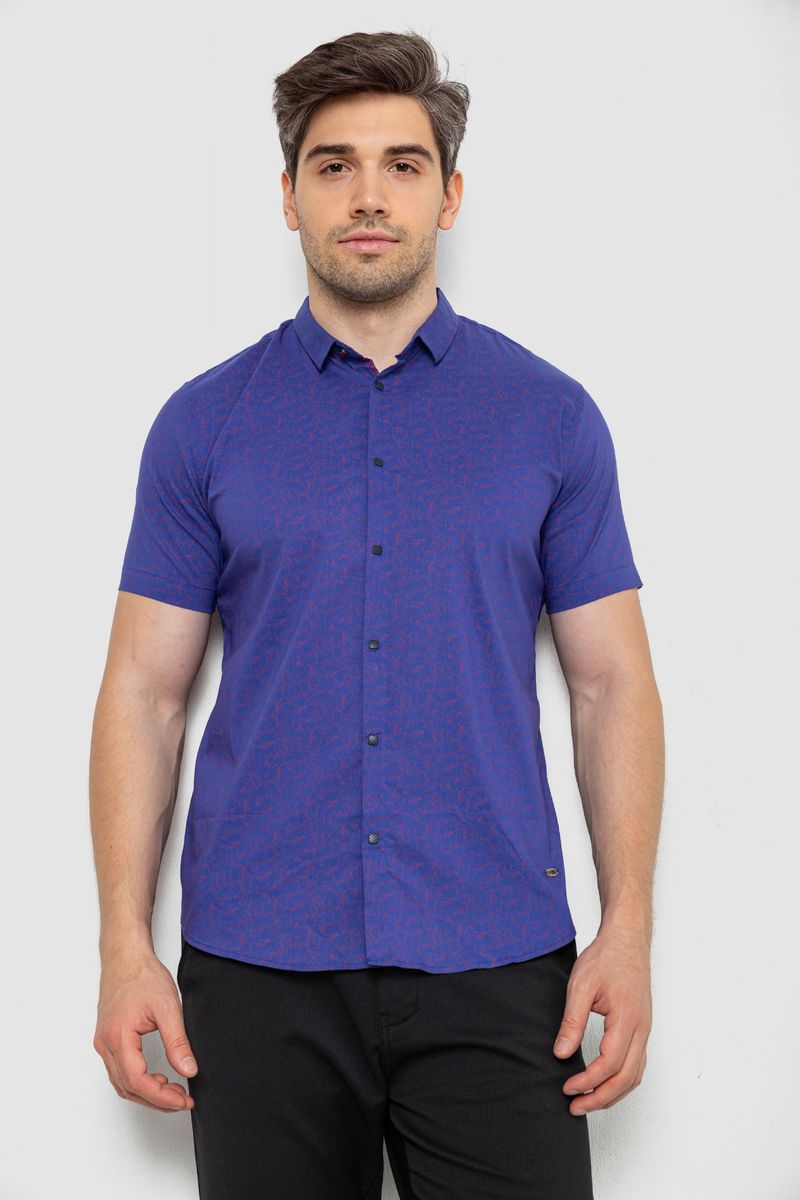 Сорочка чоловіча с принтом, колір фіолетовий, 214R6917-11
