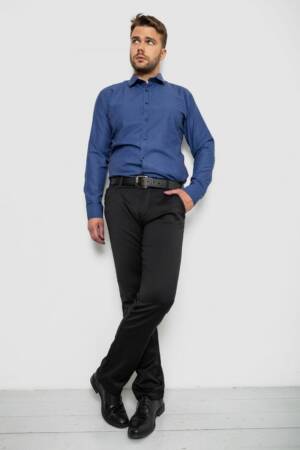 Сорочка чоловіча однотонна, колір синій, 214R817