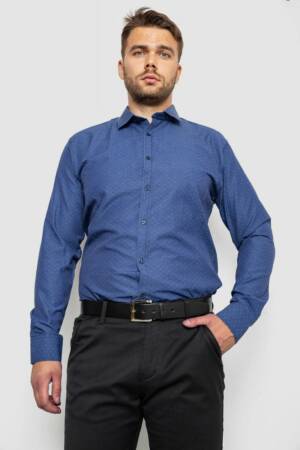 Сорочка чоловіча однотонна, колір синій, 214R817