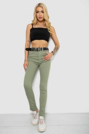 Джинси жіночі Skinny Американки, колір оливковий, 182R00252