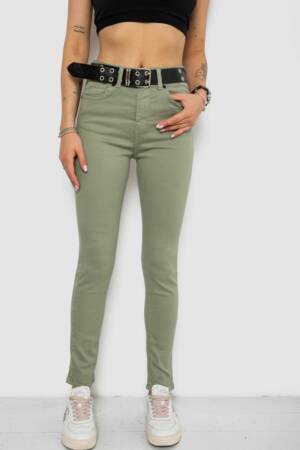 Джинси жіночі Skinny Американки, колір оливковий, 182R00252