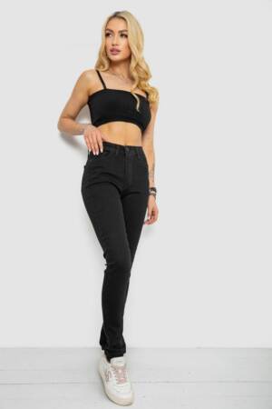 Джинси жіночі, колір чорний, 182R4671