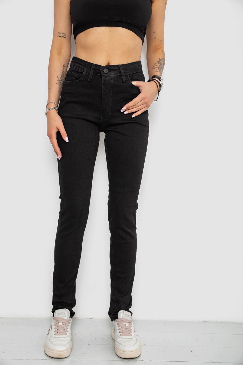 Джинси жіночі, колір чорний, 182R4671