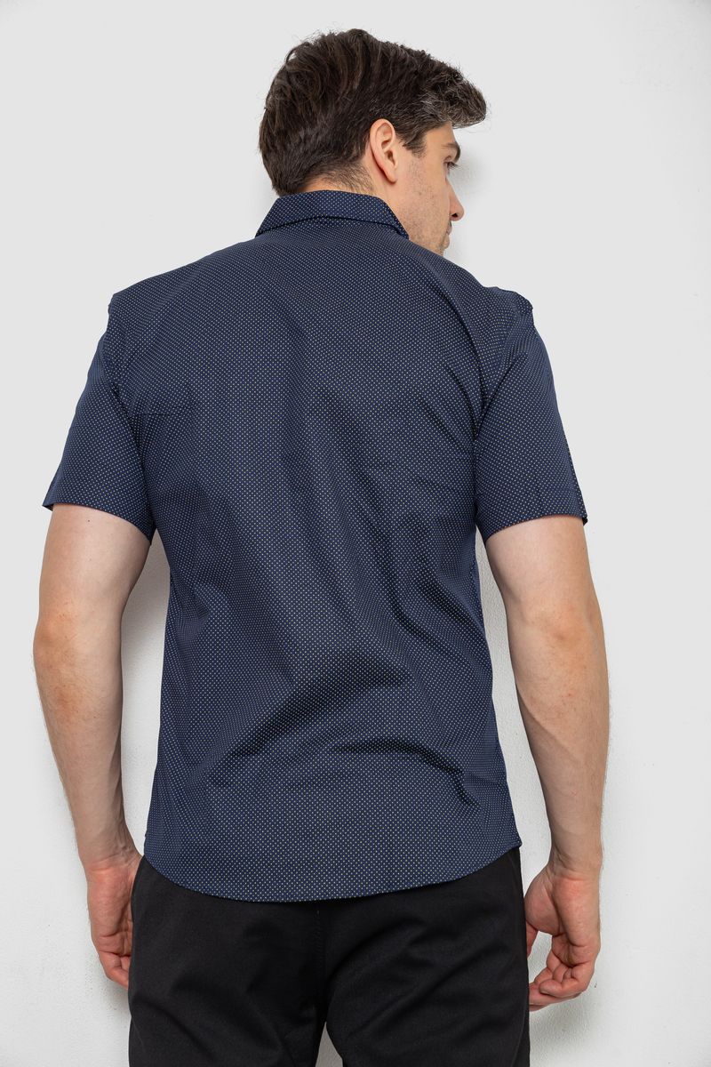Сорочка чоловіча з принтом, колір темно-синій, 214R7128 - Зображення 4