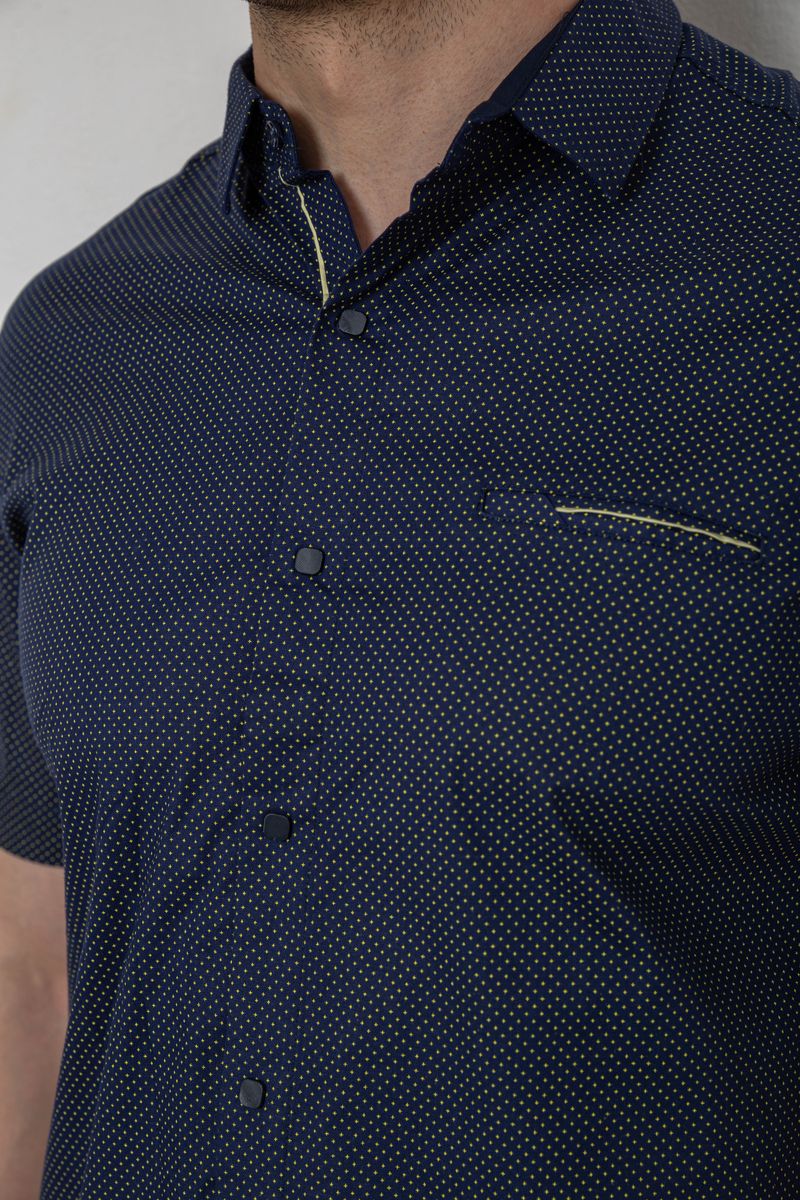 Сорочка чоловіча з принтом, колір темно-синій, 214R7128 - Зображення 5