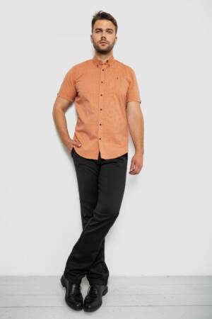 Сорочка чоловіча в клітинку, колір помаранчевий, 214R4564-3