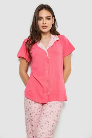 Жіноча піжама з принтом, колір рожевий, 243R19015