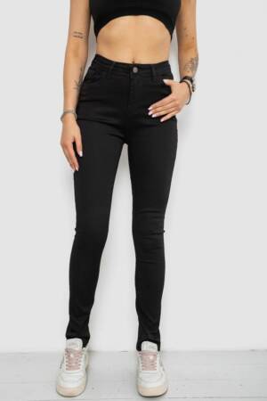 Джинси жіночі Skinny стрейч, колір чорний, 182R9676
