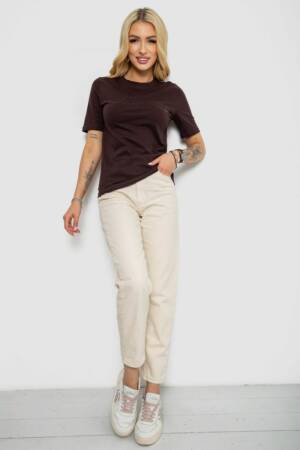 Футболка жіноча з принтом, колір шоколадний, 241R133