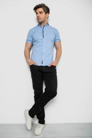 Сорочка чоловіча з коротким рукавом, колір бузковий, 214R3071