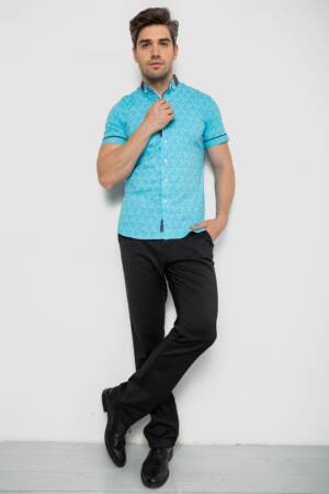 Сорочка чоловіча з коротким рукавом, колір блакитний, 214R3071
