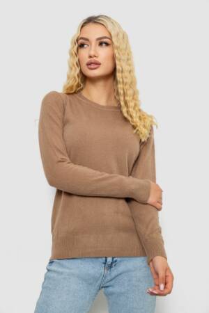 Кофта жіноча однотонна повсякденна, колір коричневий, 244R2033