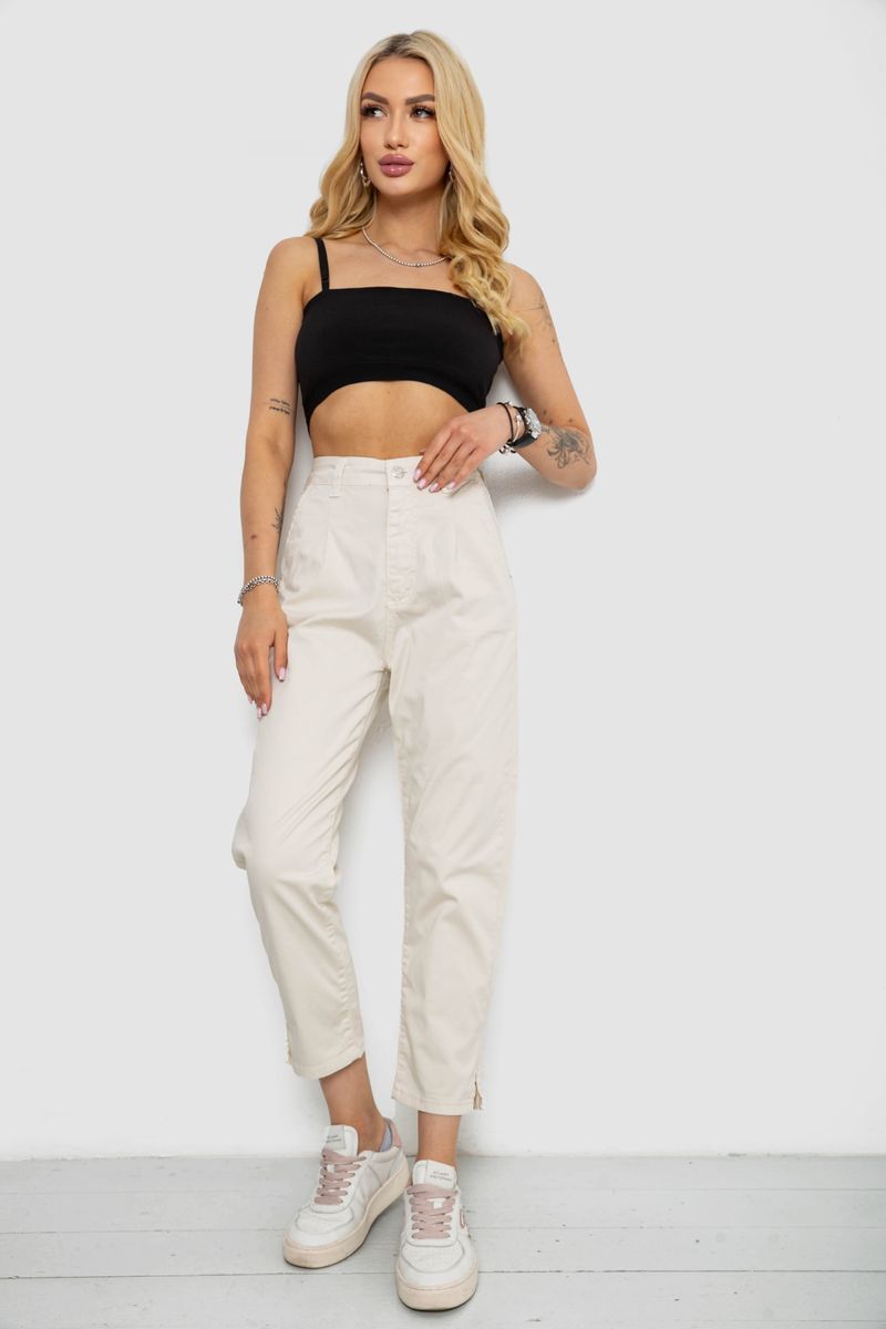 Штани жіночі, колір бежевий, 182R1993