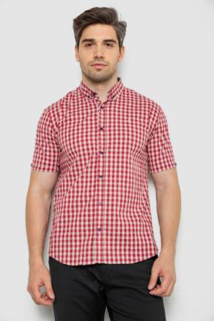 Сорочка чоловіча в клітку, колір червоний, 214R832