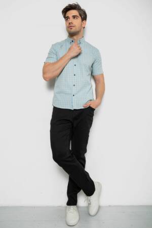 Сорочка чоловіча в клітинку, колір блакитний, 214R825