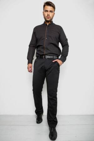 Сорочка чоловіча з принтом, колір чорний, 214R3092