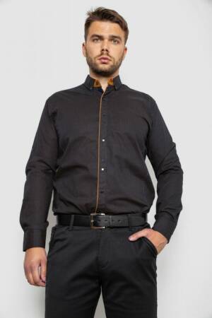 Сорочка чоловіча з принтом, колір чорний, 214R3092
