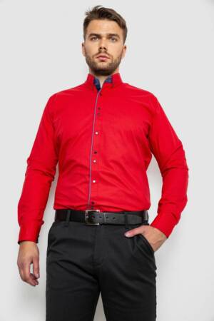 Сорочка чоловіча з принтом, колір червоний, 214R3092