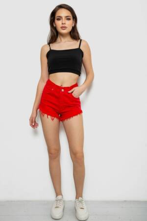 Шорти жіночі джинсові, колір червоний, 182R1648S20