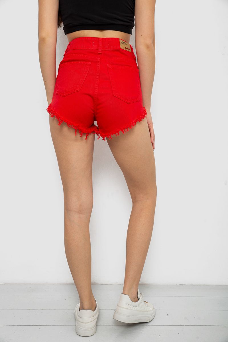 Шорти жіночі джинсові, колір червоний, 182R1648S20 - Зображення 4