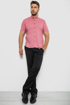 Сорочка чоловіча в клітку, колір пудровий, 214R4564-5