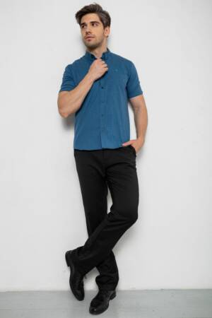 Сорочка чоловіча в клітку, колір джинс, 214R4564-5