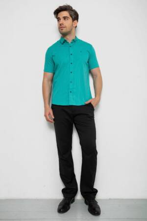 Сорочка чоловіча в клітку, колір бірюзовий, 214R4564-5