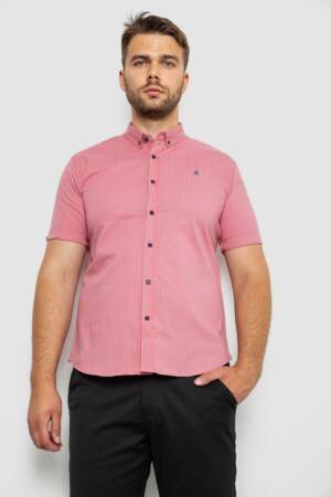 Сорочка чоловіча в клітку, колір пудровий, 214R4564-5