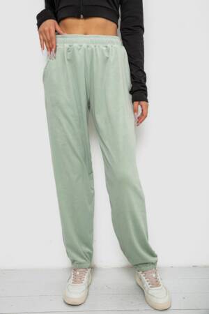 Спортивні штани жіночі велюрові, колір м’ятний, 238R58646