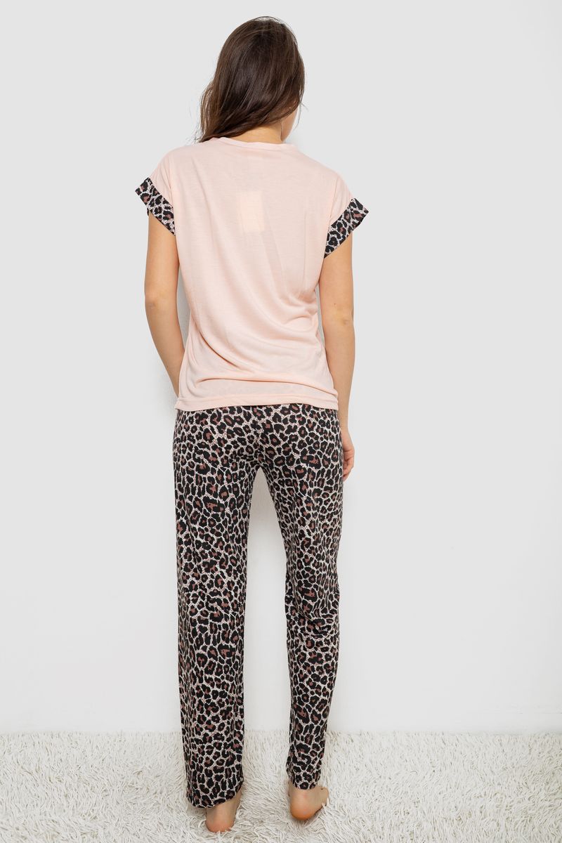 Піжама жіноча з принтом, колір персиковий, 243R2083 - Зображення 4