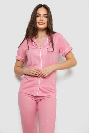 Жіноча піжама з принтом, колір рожевий, 243R7154