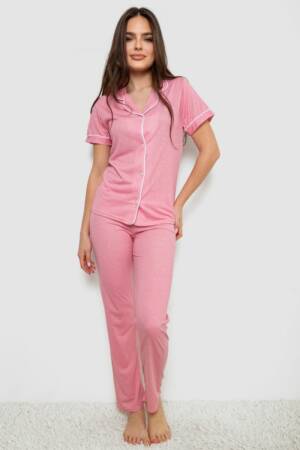 Жіноча піжама з принтом, колір рожевий, 243R7154