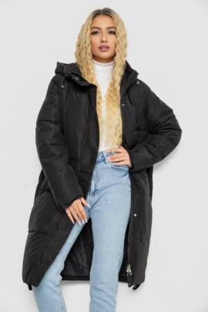 Пуховик жіночий зимовий, колір чорний, 243R8810