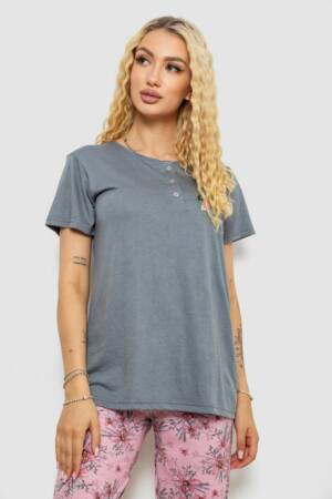 Піжама жіноча з принтом, колір сірий, 243R10293