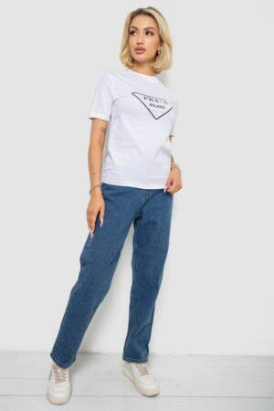 Футболка жіноча з принтом, колір білий, 238R57485