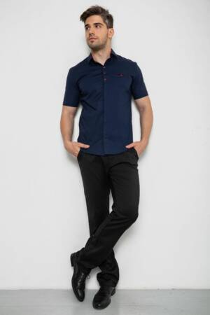 Сорочка чоловіча класична, колір темно-синій, 214R7114-1