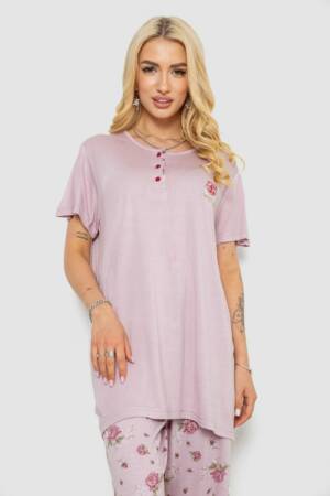 Піжама жіноча з принтом, колір бузковий, 243R6762