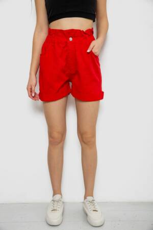 Шорти жіночі джинсові, колір червоний, 182R1684