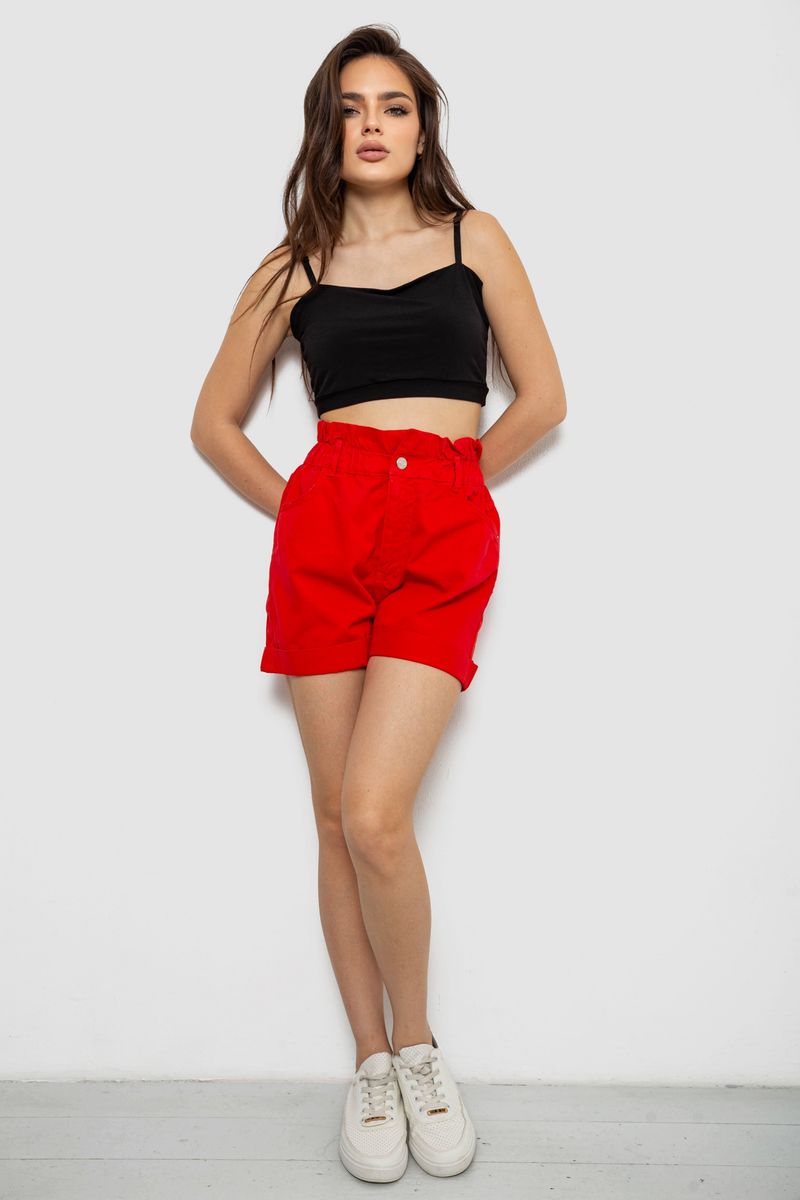 Шорти жіночі джинсові, колір червоний, 182R1684