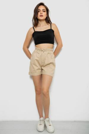 Шорти жіночі джинсові, колір світло-бежевий, 182R1684