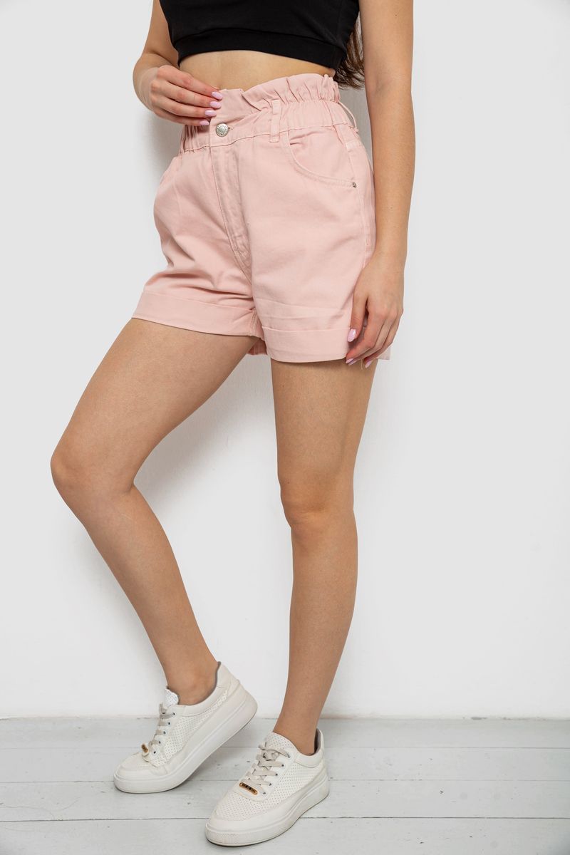 Шорти жіночі джинсові, колір пудровий, 182R1684 - Зображення 3